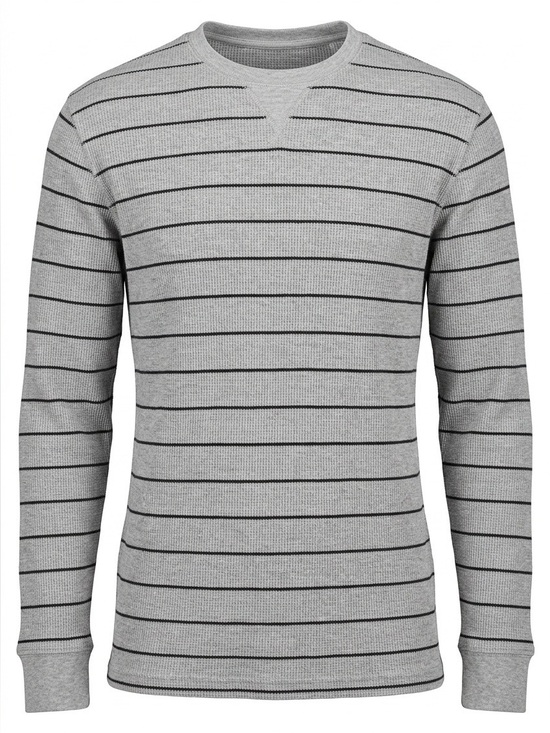 L.L. Bean Other - LL BEAN THERMAL TOP HEATHER GRAY w BLUE STRIPE L